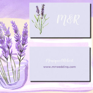 två lavenders - bröllop webbplats med monogrammet tilläggskort