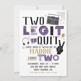 Två Legit att avsluta andra födelsedagsinbjudan Inbjudningar