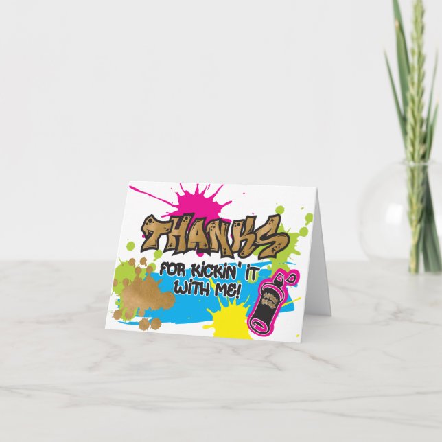 Två Legit att avsluta Graffiti Stil tackkort Kort (Framsida)