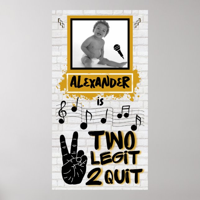 Två Legit Retro 90:s Hip hop 2:a födelsedagsfoto Poster (Framsidan)