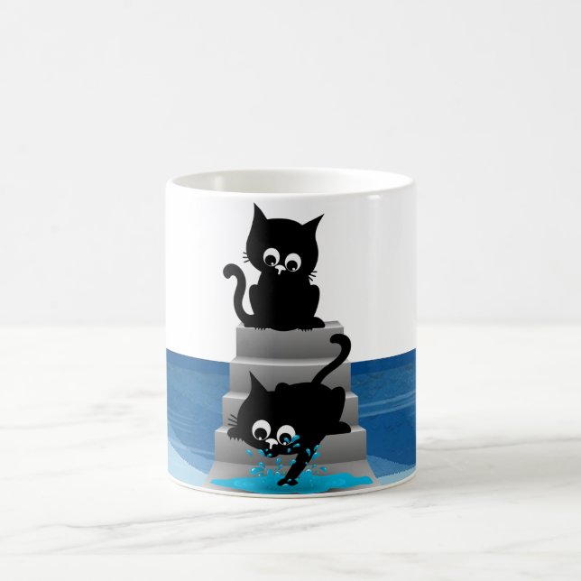 Två lekande katter kaffemugg (Center)