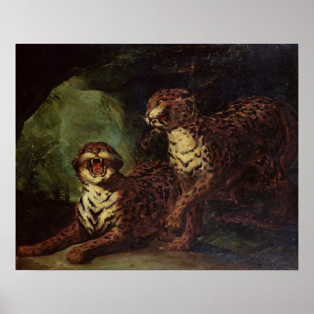 Två leoparder, c. 1820 poster (Framsidan)