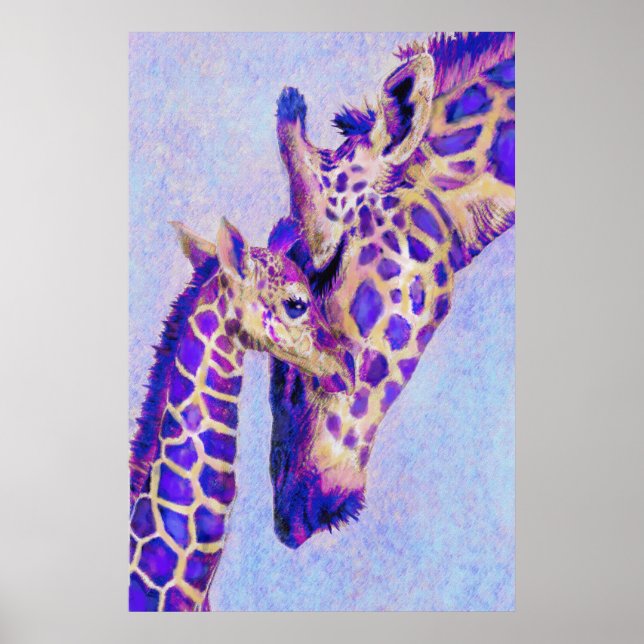 Två Lila Giraffes Poster (Framsidan)