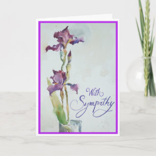 Två Lila Iris Sympathy Card Kort