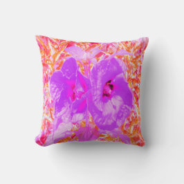 Två Lila och Shock rosa Plum Crazy Hibiscus Kudde