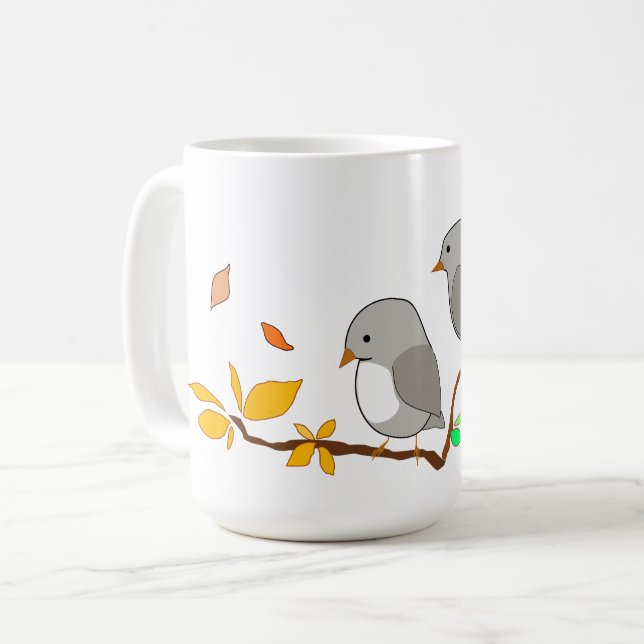 Två lilla fåglar kaffemugg (Framsida vänster)