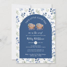 Två lille Cutie Paj Blueberry Baby Shower Inbjudningar