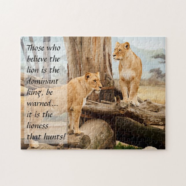 Två Lionesses Pussel (Horisontell)