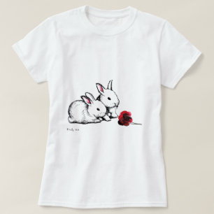 Två lite vitkaniner t shirt