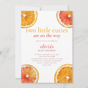 Två Little Cuties Orange Slices Twillingars Baby S Inbjudningar