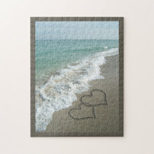 Två ljushörningar på stranden, Romantiska oceanen Pussel