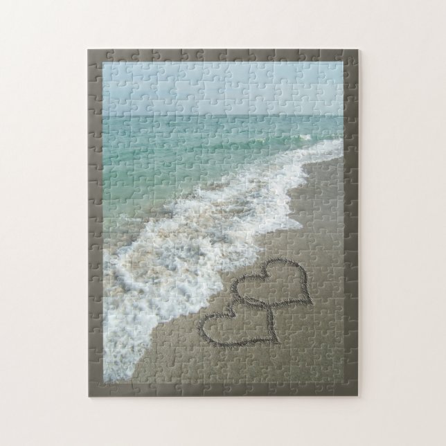 Två ljushörningar på stranden, Romantiska oceanen Pussel (Vertikal)
