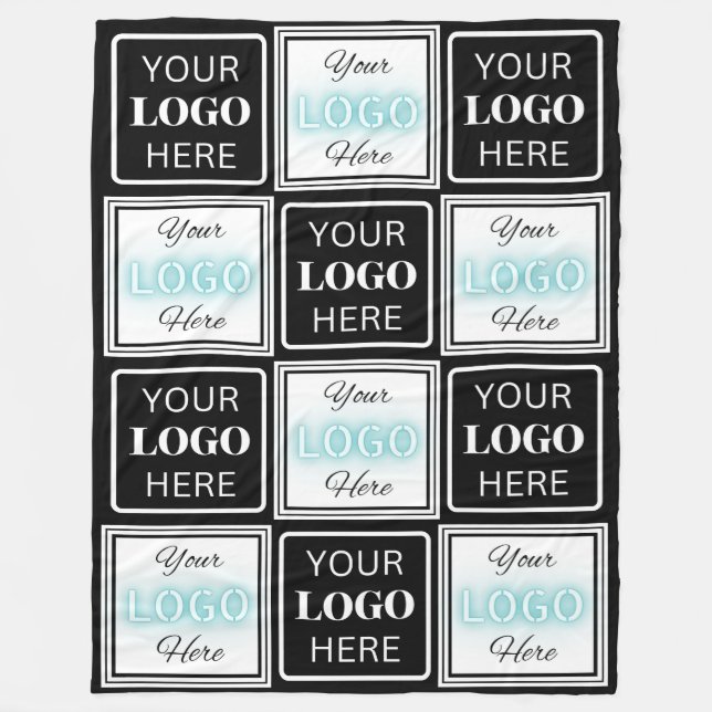 Två Logotyper-händelsevit enkel bakgrundsbild Fleecefilt (Framsidan)