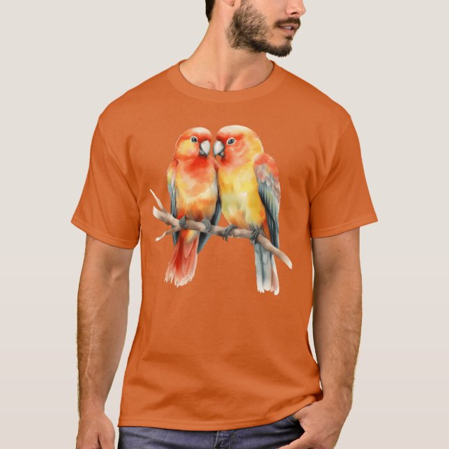 Två Love birds-gåva T Shirt (Framsida)