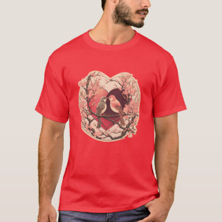 Två Love birds och eviga Valentineser Gift funn T Shirt
