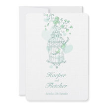 Två love birds öppen fågelfångst bröllop grönt