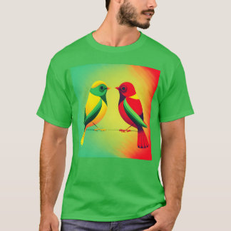 Två Love birds Valentine-pojkar T Shirt