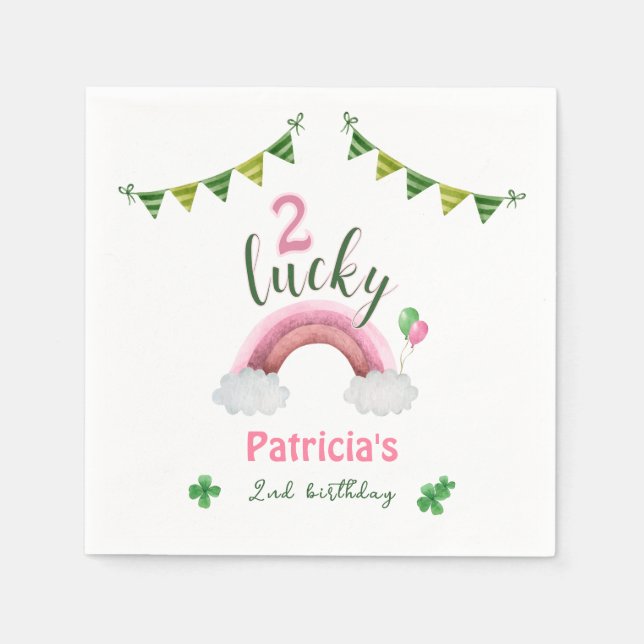 Två Lucky 2-årsdag Pappersservett (Framsidan)
