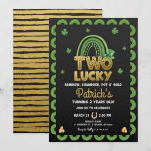 Två Lucky Födelsedagsinbjudan St Patrick's Day Inbjudningar
