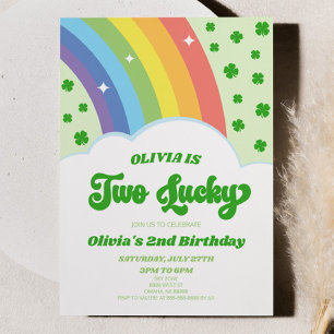 Två Lucky St. Patricks dag 2:a födelsedagen Party Inbjudningar