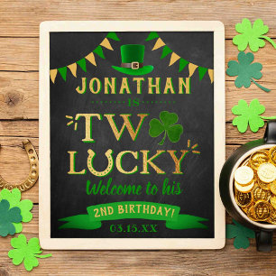 Två Lucky St. Patrick's Day 2:a födelsedagen Välko Poster