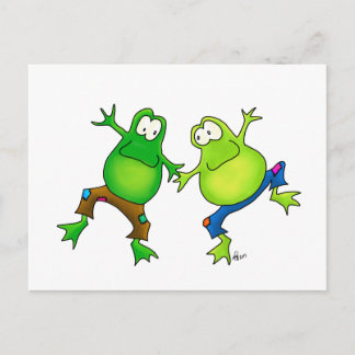 Två Lycklig-jumping Frog Buddies Vykort