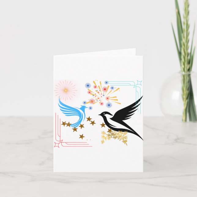 Två majestiska fåglar anteckningskort (Framsida)