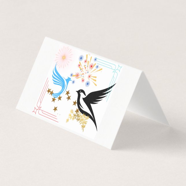 Två majestiska fåglar kort (Framsida)