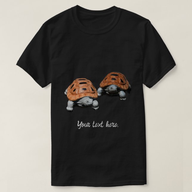 Två målade dos-sköldpaddor, skräddarsydda T-shirts (Design framsida)