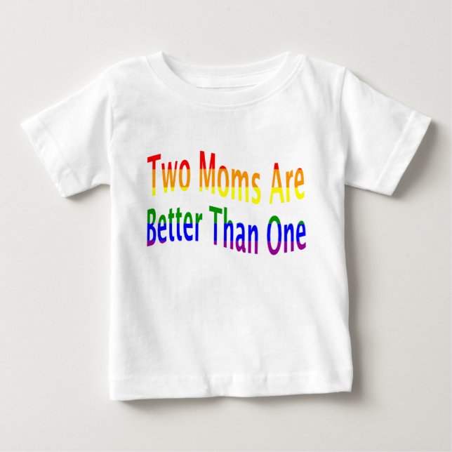 Två mammor förbättrar (regnbågen) t-shirt (Framsida)