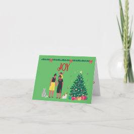 TVÅ MAMMOR MED DAUGHTER CHRISTMAS CARD KORT