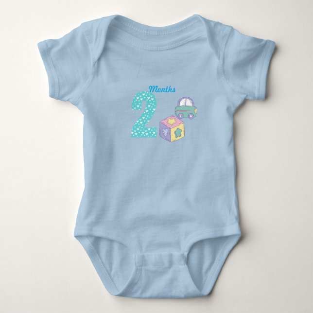Två månaders bodykostym baby t shirt (Framsida)