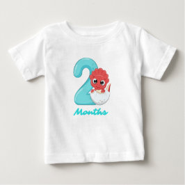 Två månaders söt dinosaur Baby T-Shirt