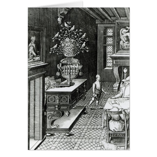 Två Manar Lyssna på en musikalisk skulptur Hälsningskort (Framsidan)