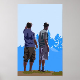 Två manar som håller ögonen på affischen poster