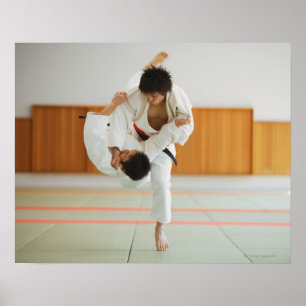Två Manar som konkurrerar i en Judo Match Poster