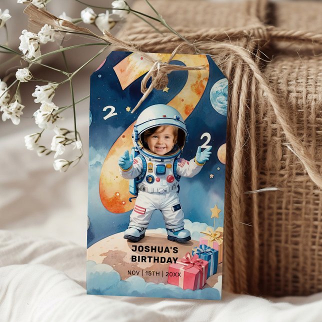 Två Måne 2:a födelsedagen Party Presentetikett (Skapare uppladdad)