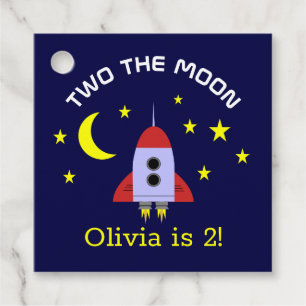 Två Måne 2:a födelsedagskalets Frakt Stars Gåvor Etiketter