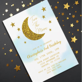 Två Måne, andra födelsedagen Inbjudningar