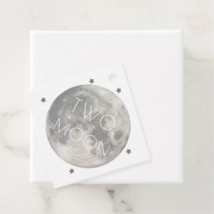 Två Måne Boy, andra födelsedagen Silver Tack Gåvor Etiketter