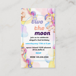 Två Måne-födelsedagen Inbjudan