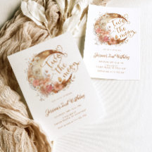 Två måne guld rosa flicka på födelsedag