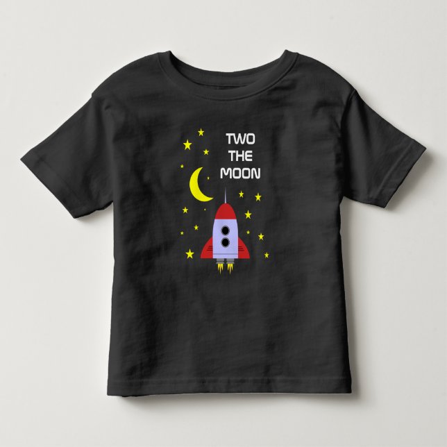 Två Måne-raketen Frakt 2:a födelsedagen T Shirt (Framsida)