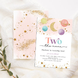 Två Måne Rymden:s andra födelsedagsinbjudan Meddelande