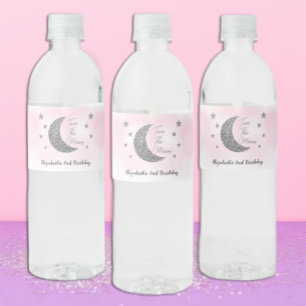Två Måne:s andra födelsedagsetikett för Vattenflas Vattenflaskor Etikett