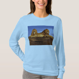 Två manliga Lejon t-shirt