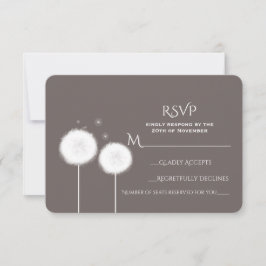 Två maskrosor Taupe rustika bröllops-RSVP OSA Kort