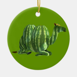 Två Melon Camels Julgransprydnad Keramik