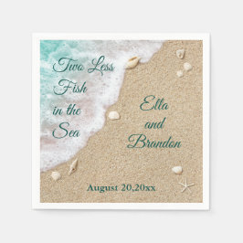 Två mindre fisk i havet pappersservett