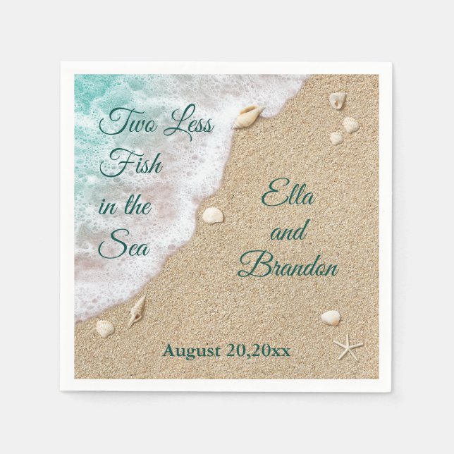 Två mindre fisk i havet pappersservett (Framsidan)